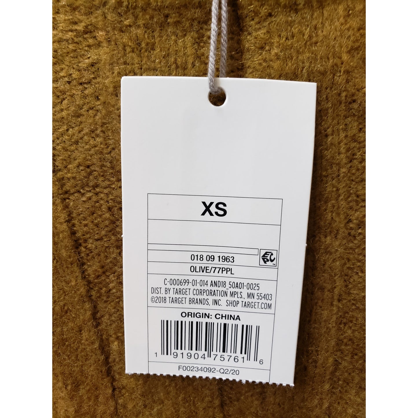 A New Day Sweater Dress Women's XS Green Knit Long Sleeve Lightweight Mock Neck