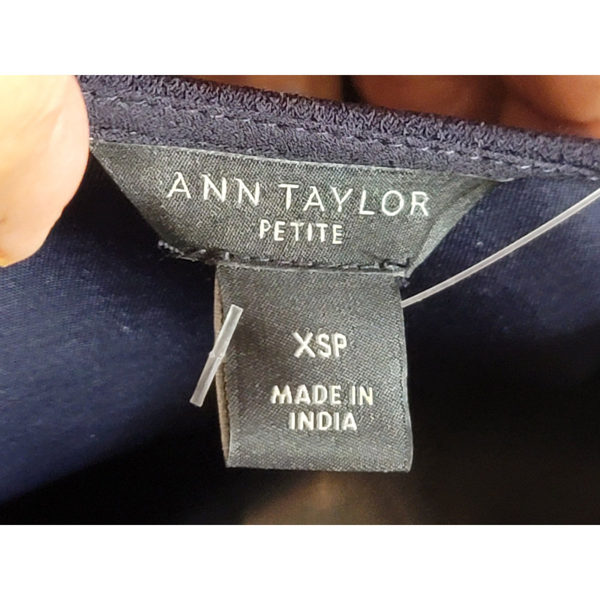 Ann Taylor Peplum Top XS Navy Embellished Short Sleeve Pullover Casual Party