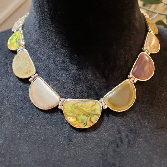 Monet Fashion Botswana Agate Gemstone Collar Necklace Jewelry
