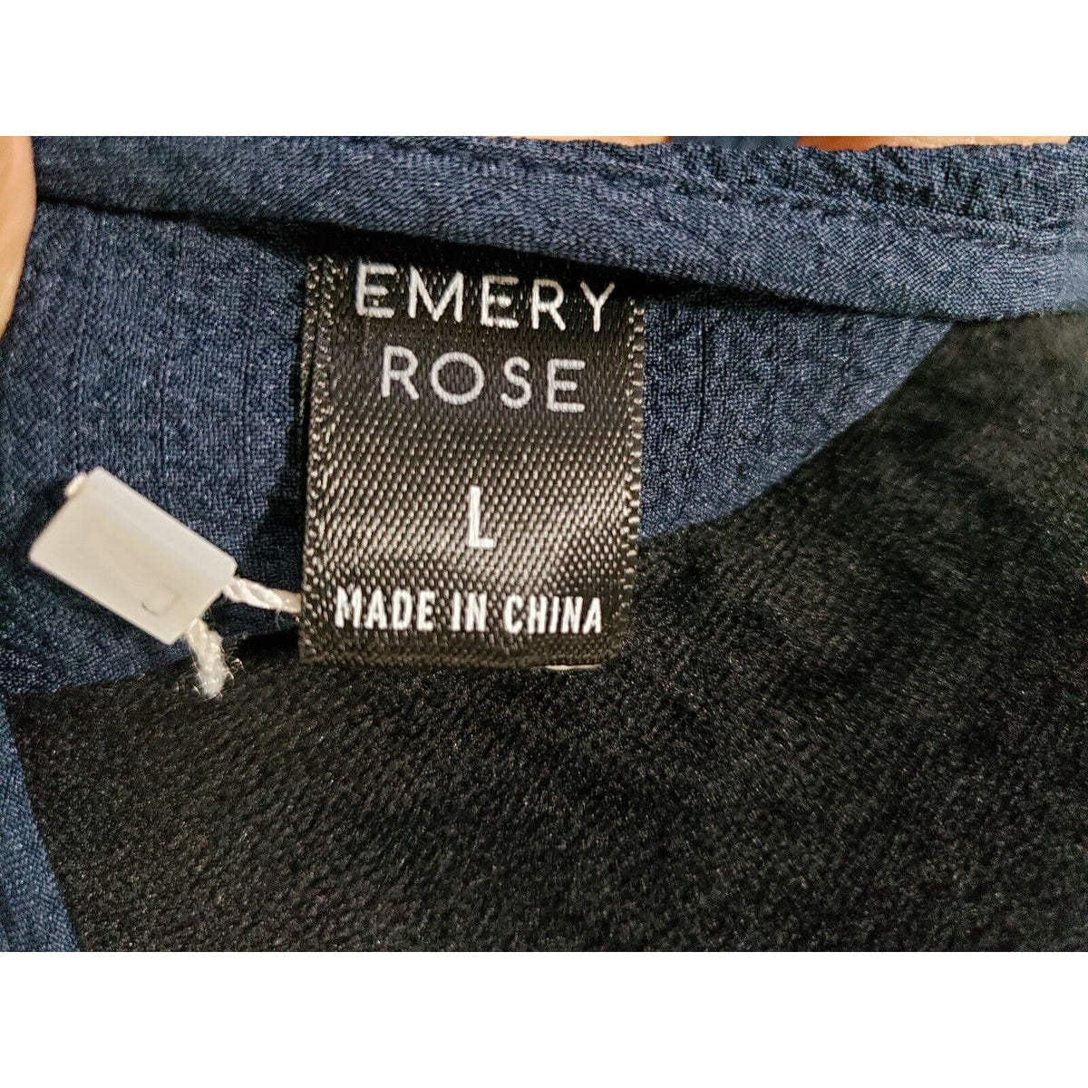 Emery Rose Women's Blue Solid Polyester V-Neck Short Sleeve Knee Length Dress L