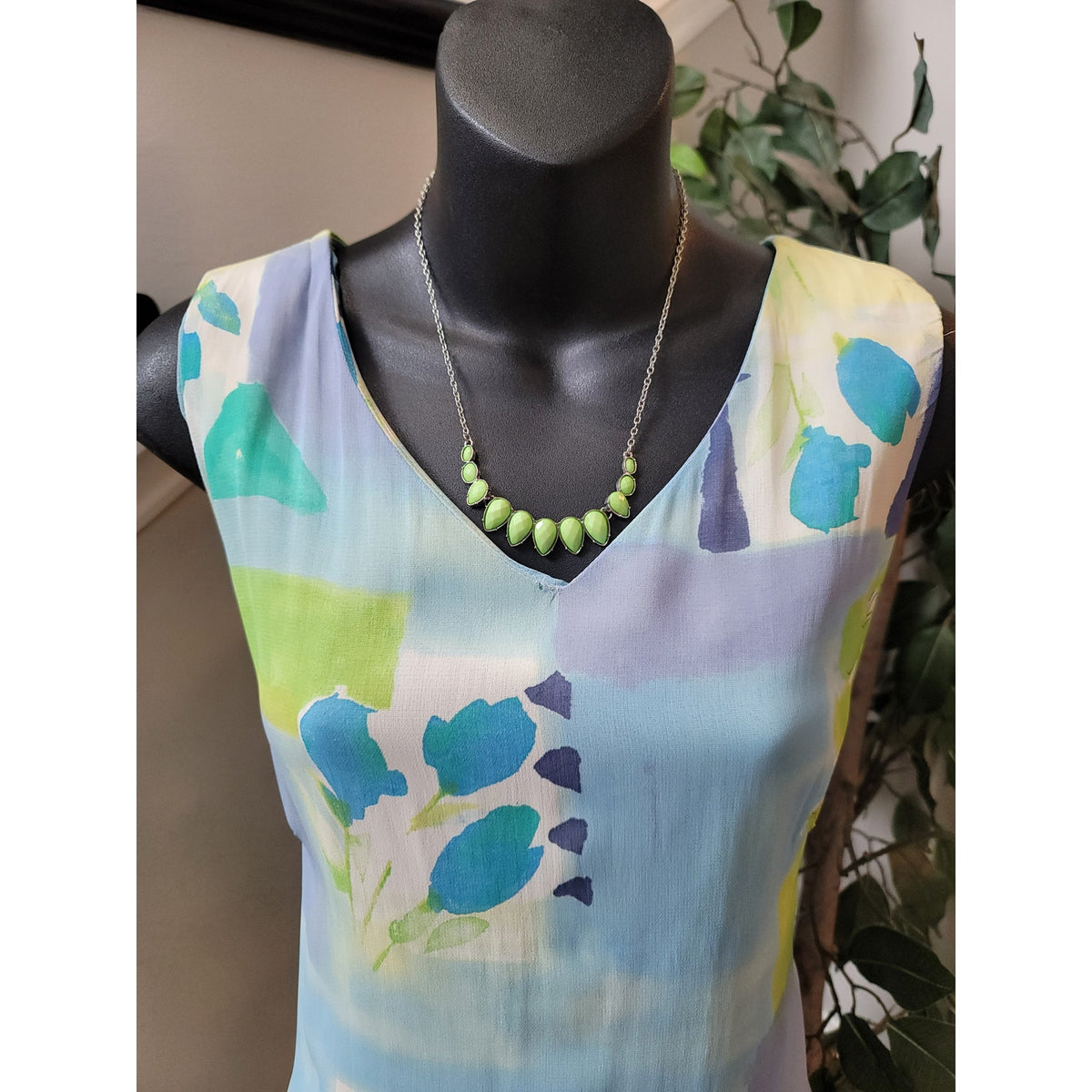 RJ Collection Dress Womens 14 Multicolor Sleeveless Long USA Made Floral