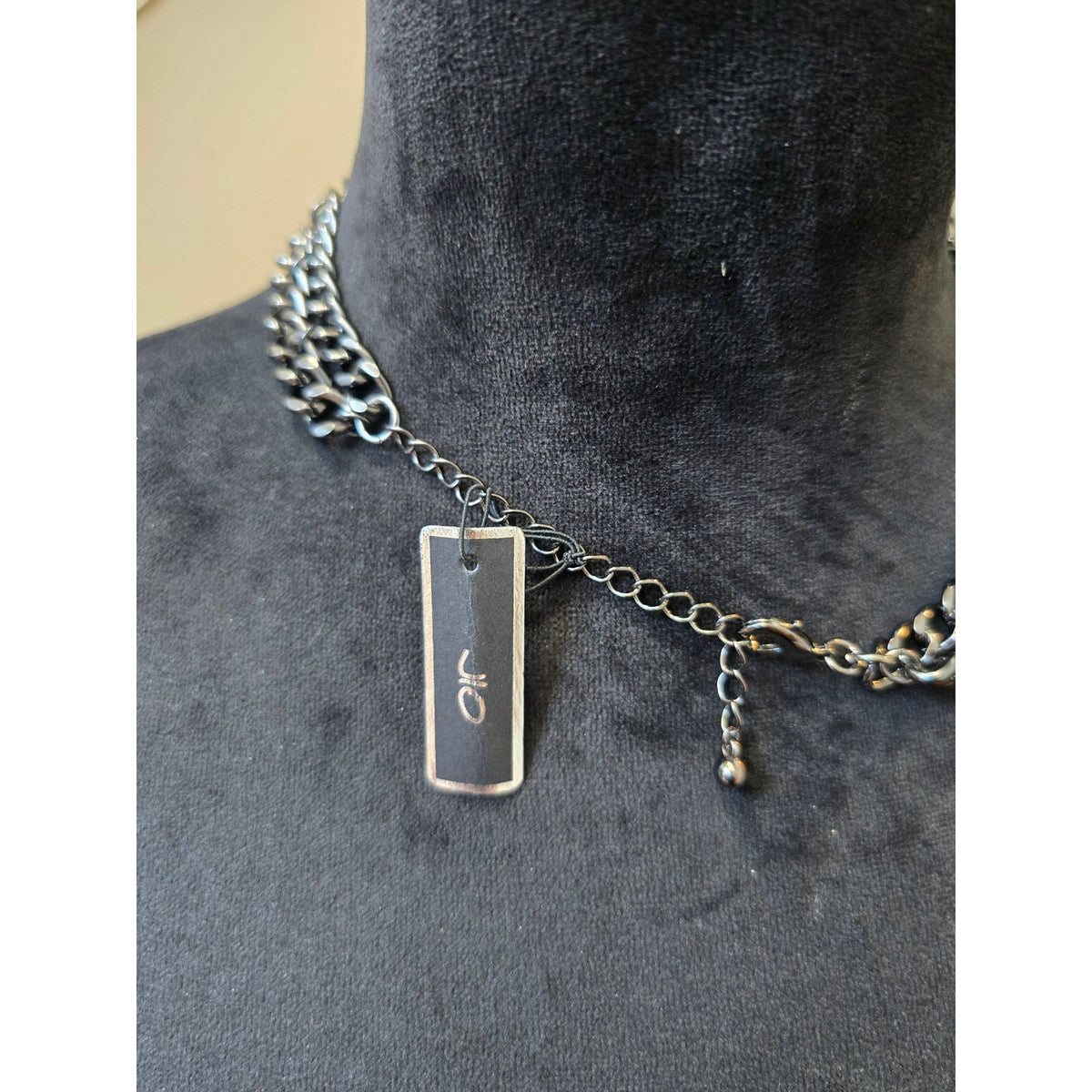 Jio Gunmetal Tone Tassel Chain Rhinestones Accent Statement Necklace for Womens