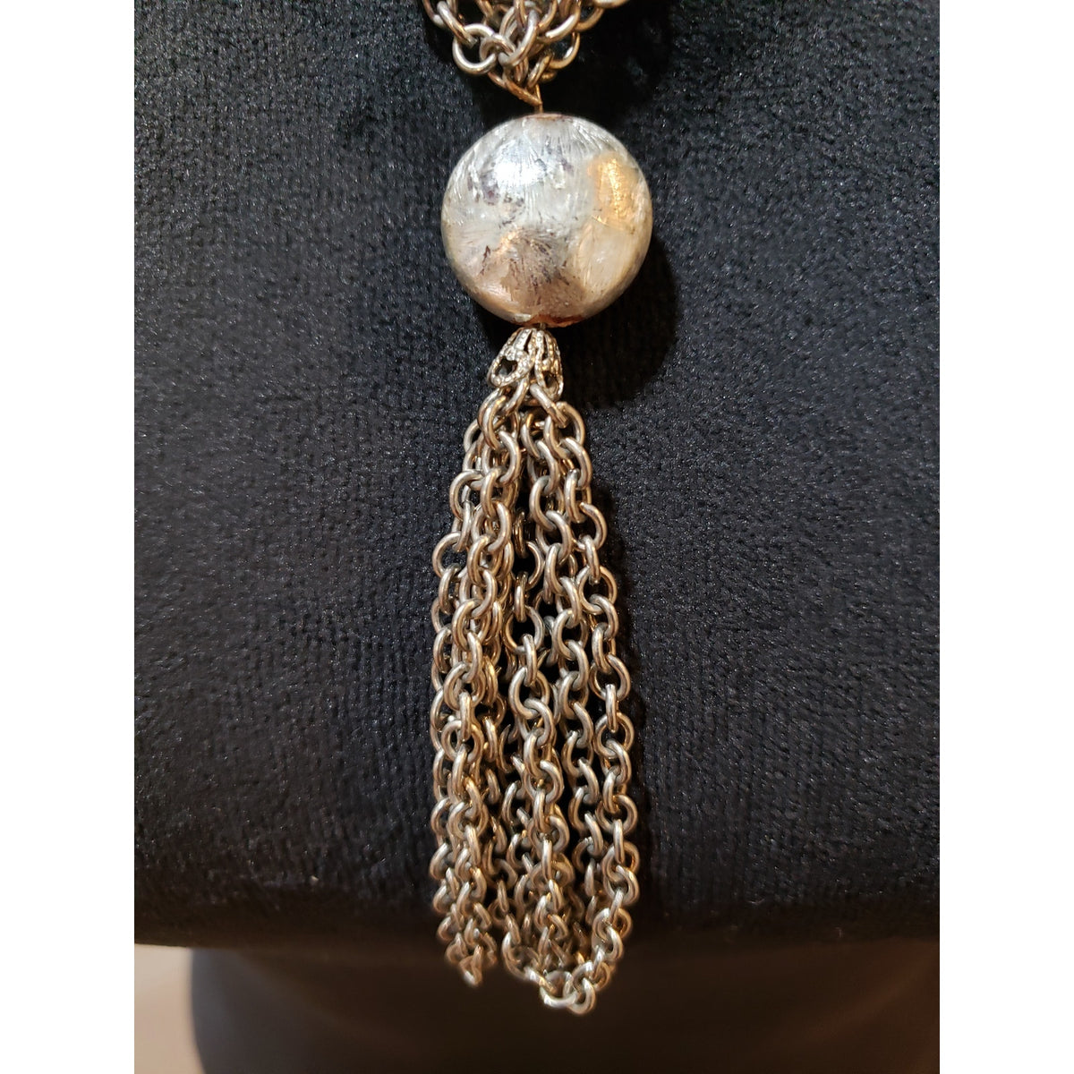 Womens Fashion Silver Tone Multi Layered Cable Chains Tassel Necklace Jewelry