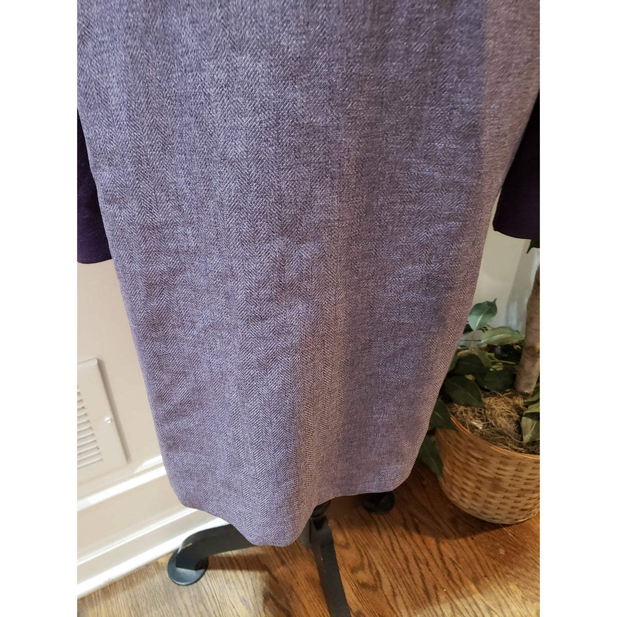 Coldwater Creek Sweater Dress Womens W20 Purple Mock Neck Knee Length Back Zip