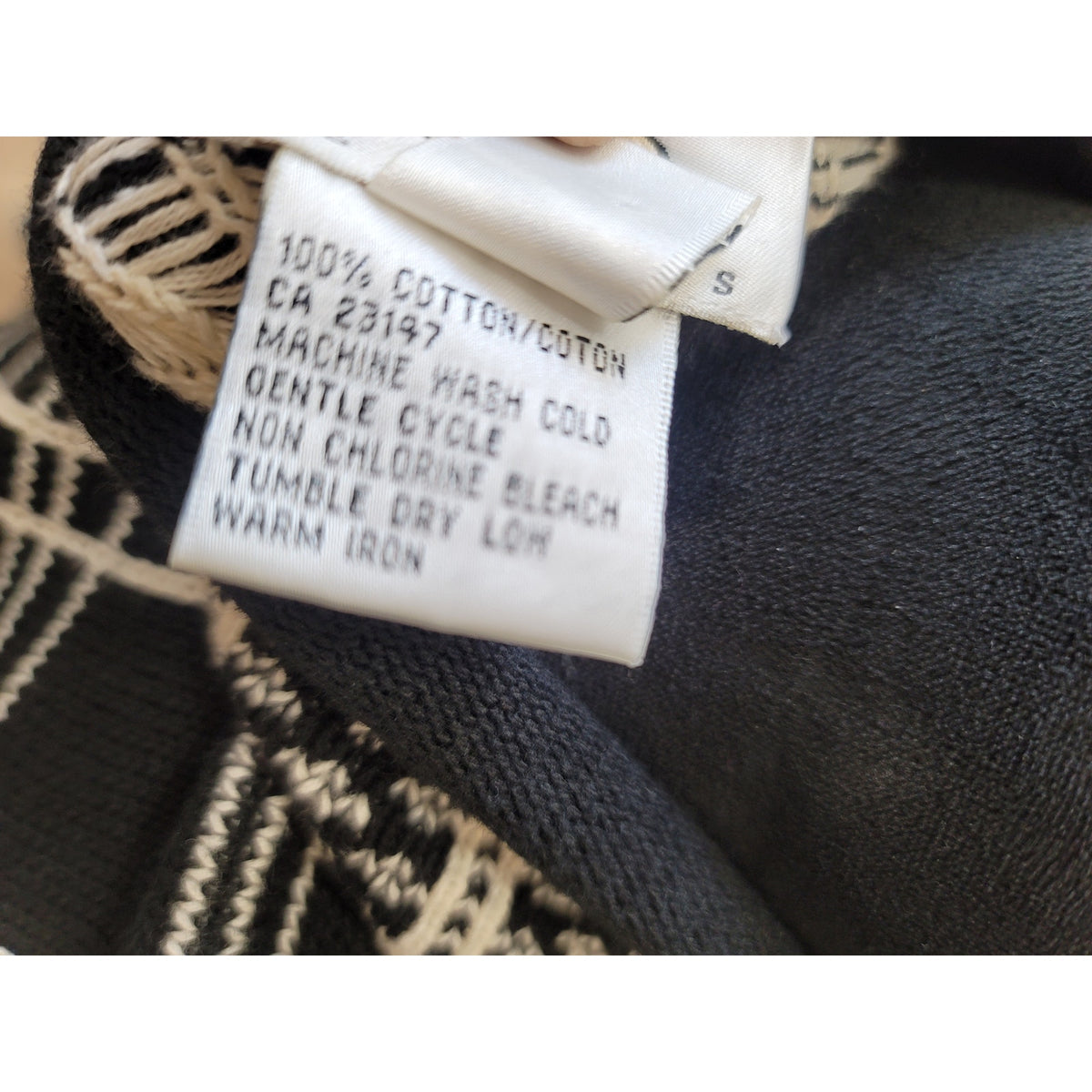 Talbots Cardigan Jacket Women's Small Black Plaid Full Zip Mock Neck Ribbed Hem