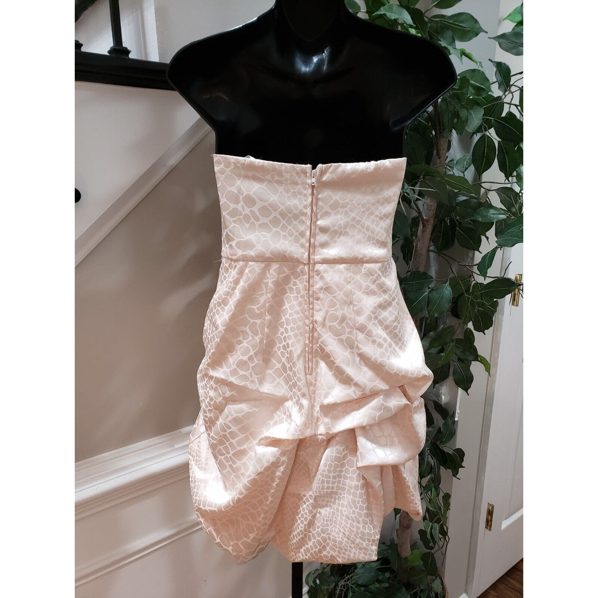 City Studio Women's Pink Snake Print Ruffled Strapless Party Prom Dress 3 (S)