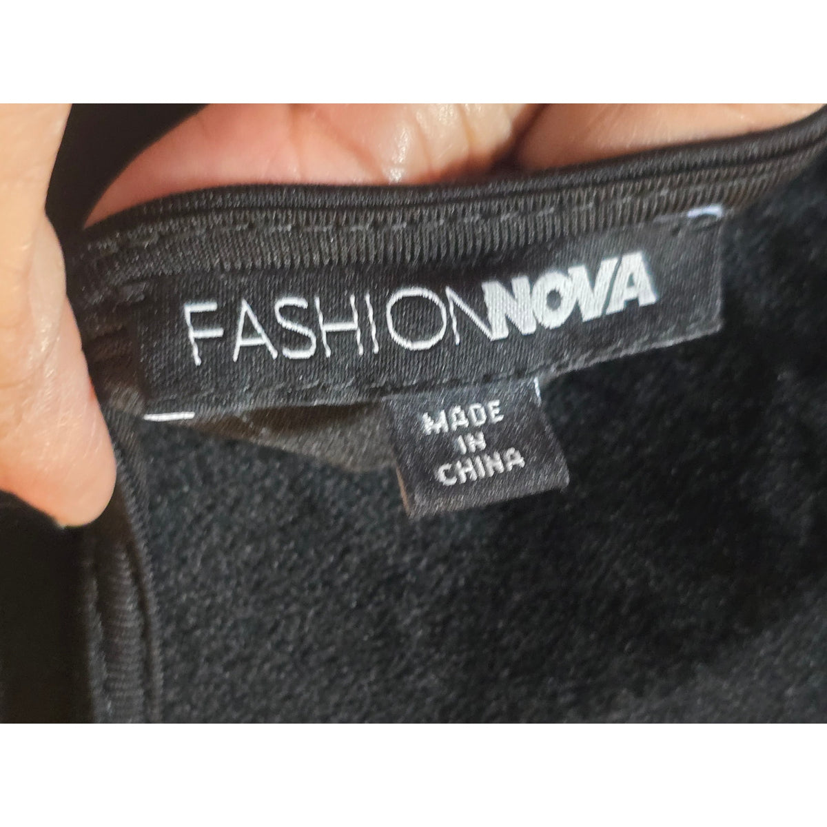 Fashion Nova Bodycon Dress Womens SZ M Black Drawstring Hem V-Neck Short Sleeve