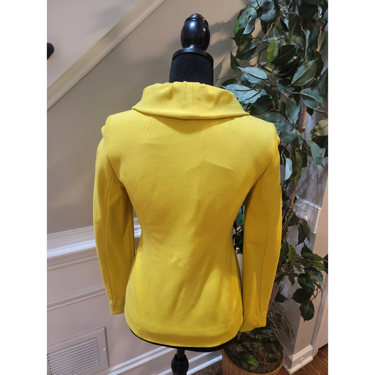 International Concepts Cardigan Jacket Womens SZ XS Yellow Ruffle Long Sleeve