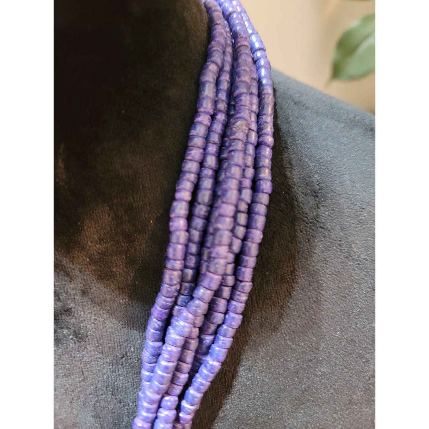 Women's Purple Multi Strand Beaded Statement Necklace With Lobster Clasp