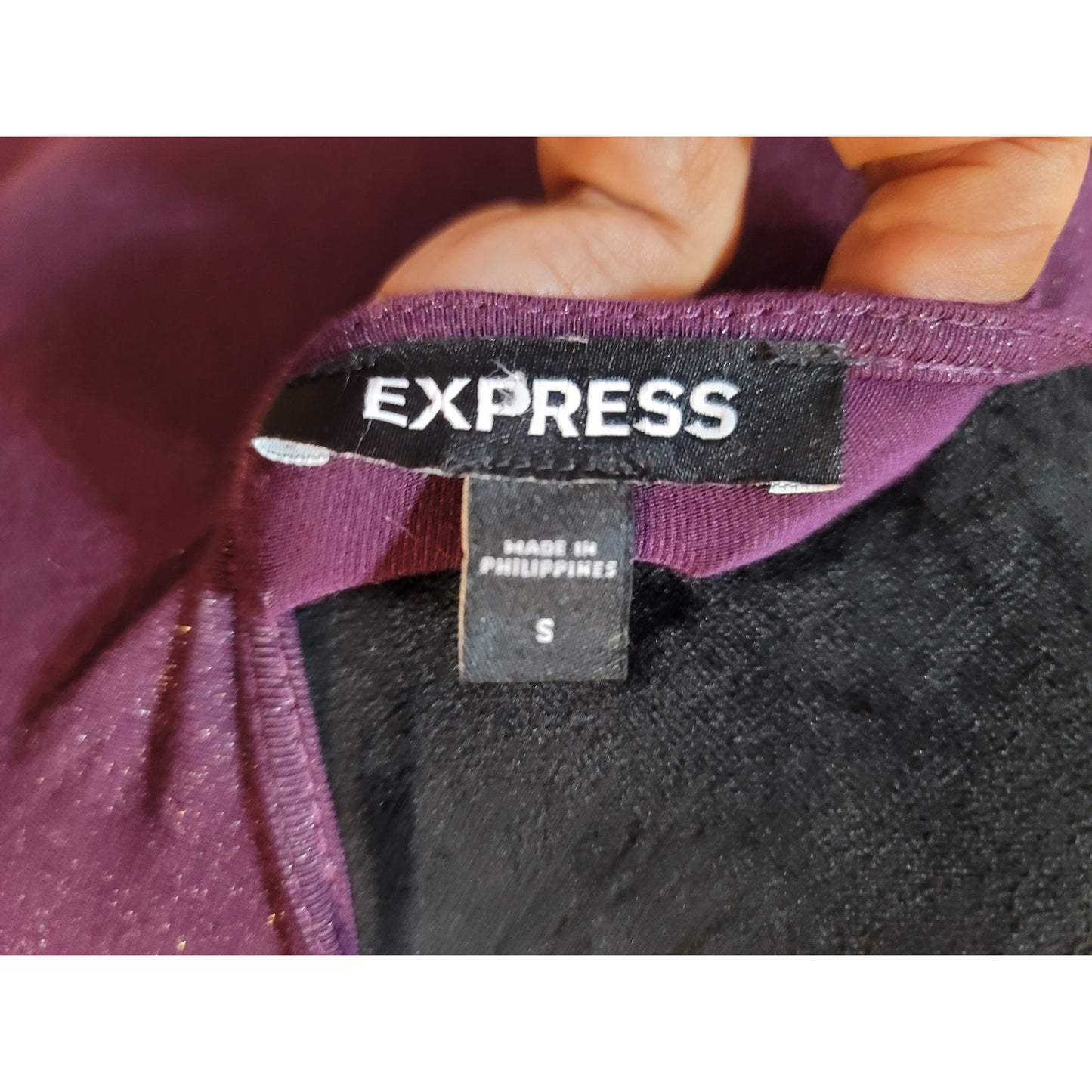 Express Top Women's Size Small Purple Long Sleeves Wrap Stretch Blouse