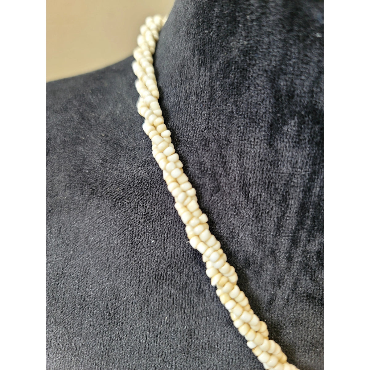 Natural Shell Pendant Beaded Statement Necklace Coastal Boho