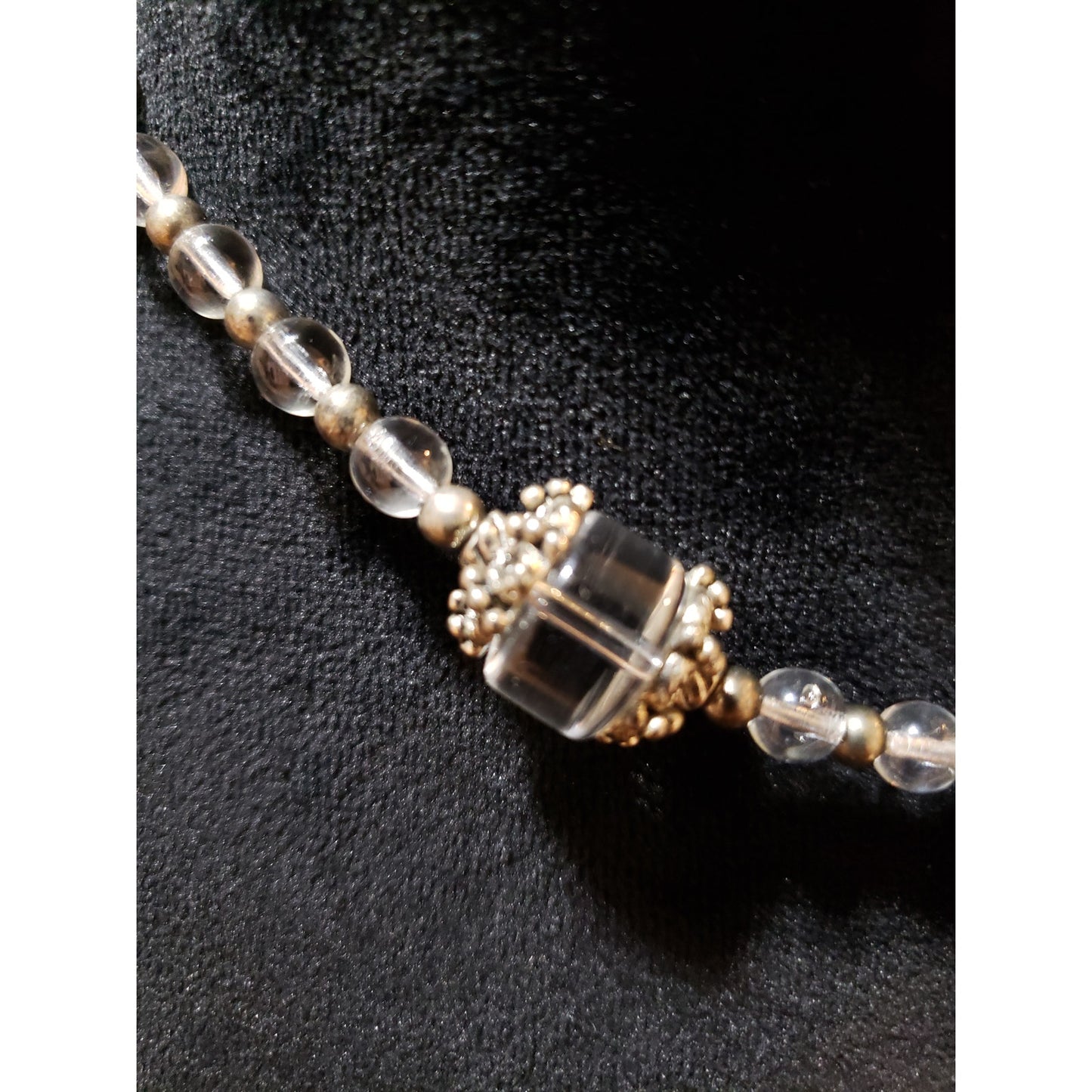 Womens Fashion Clear Crystal Beads Lariat Choker Necklace with Toggle Eye Clasp