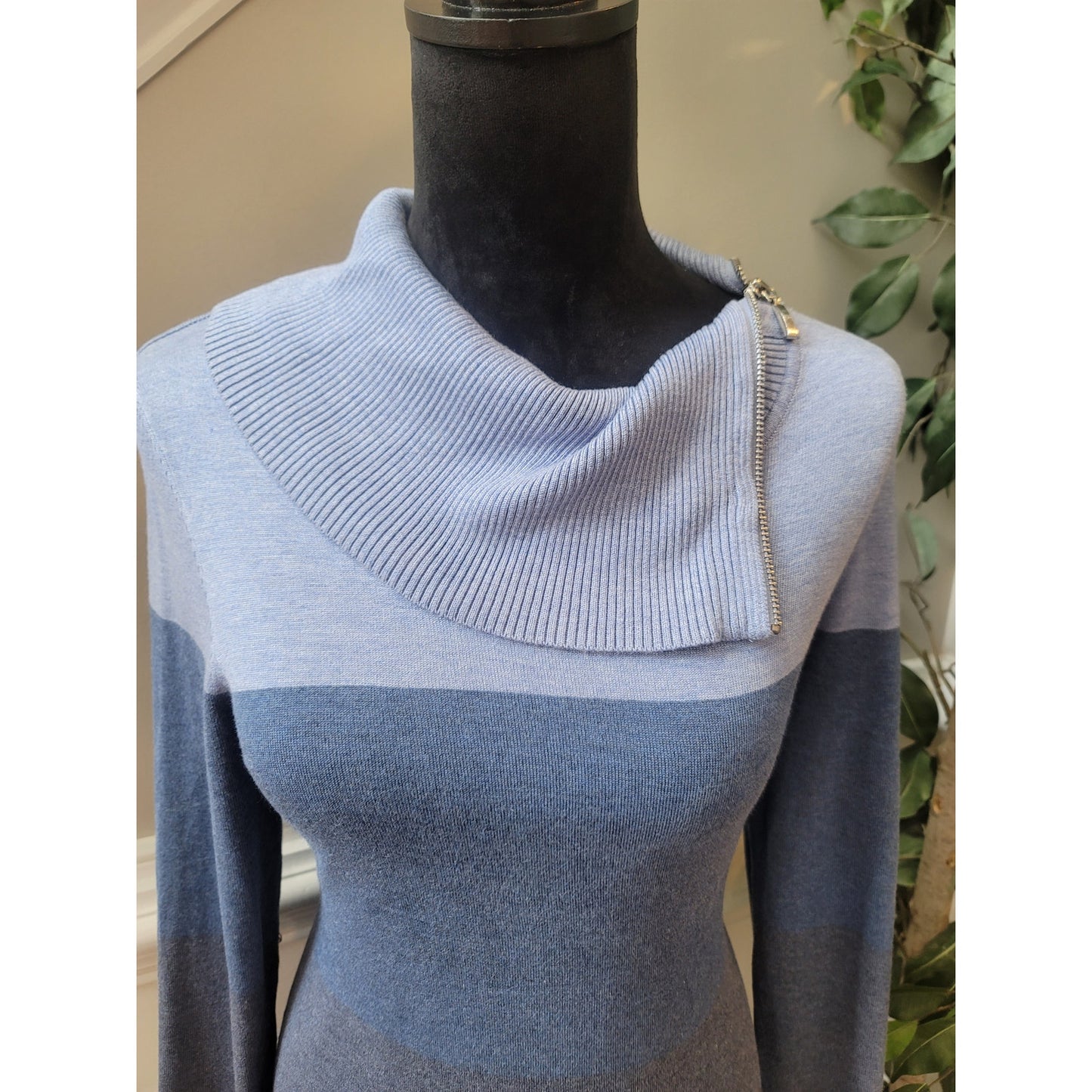 INC International Concepts Sweater Women's Size Petite Large Blue Tunic