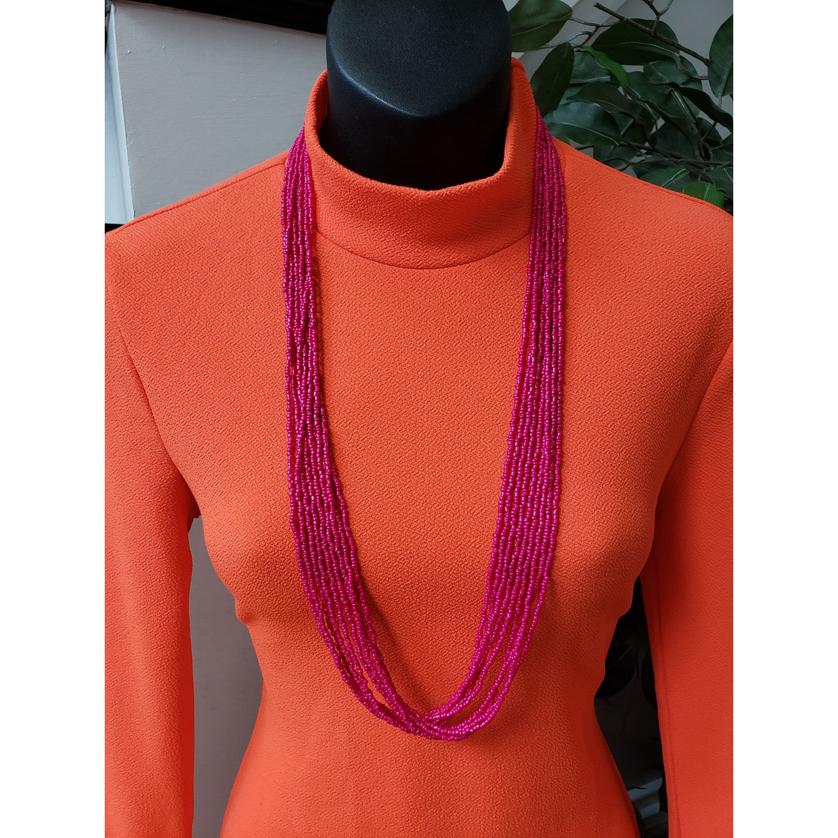 SHEIN Bodycon Dress Women's Medium Orange Long Fringe Sleeve Mock Neck Pullover