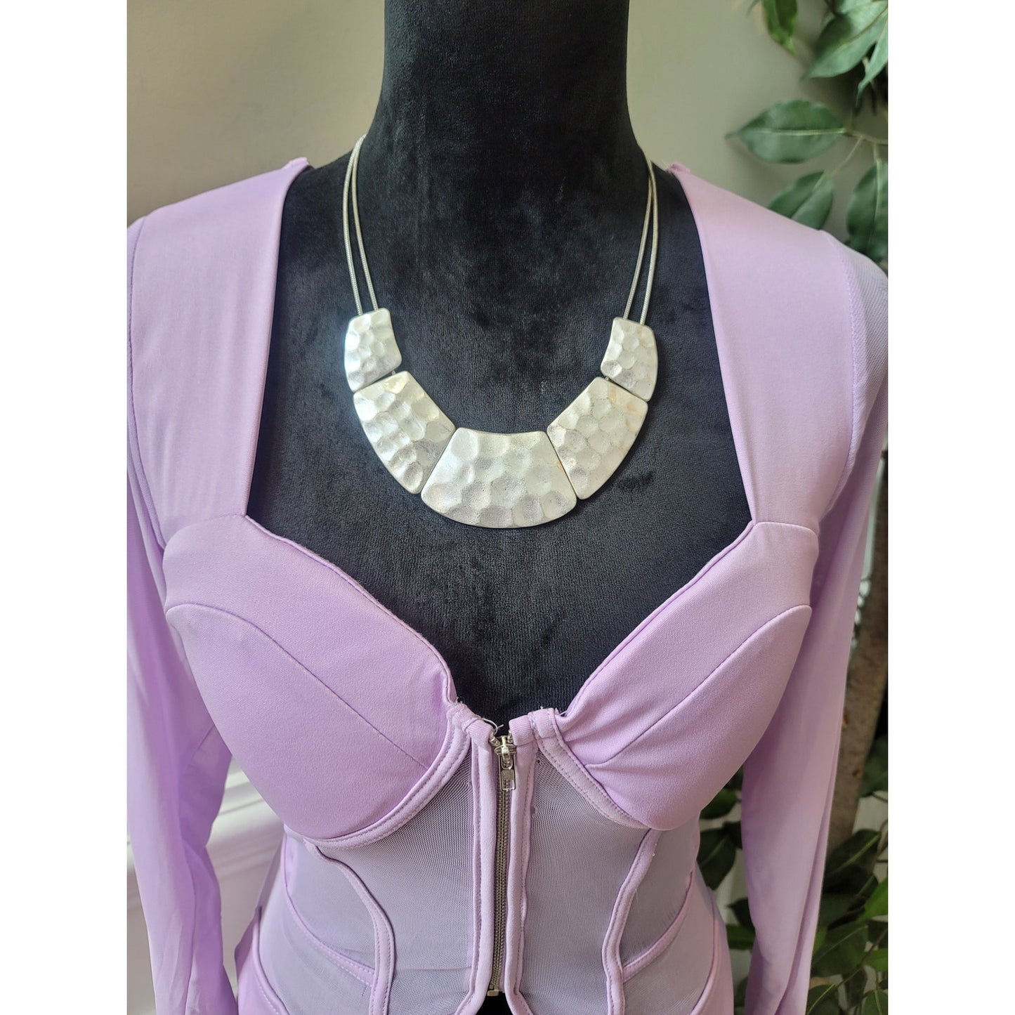 Pink Bodycon Dress Women's Size Medium Long Sleeve Zip Front Fitted Blazer