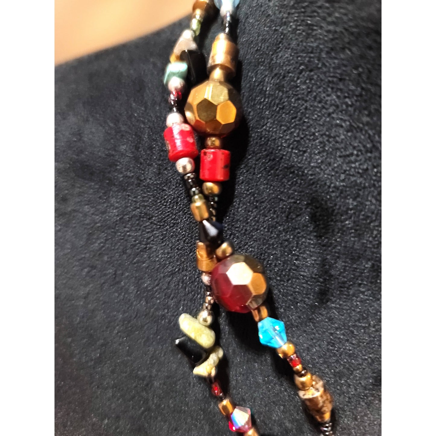 Women's Multicolor Beaded Necklace Boho Style Layered Lobster Clasp Jewelry