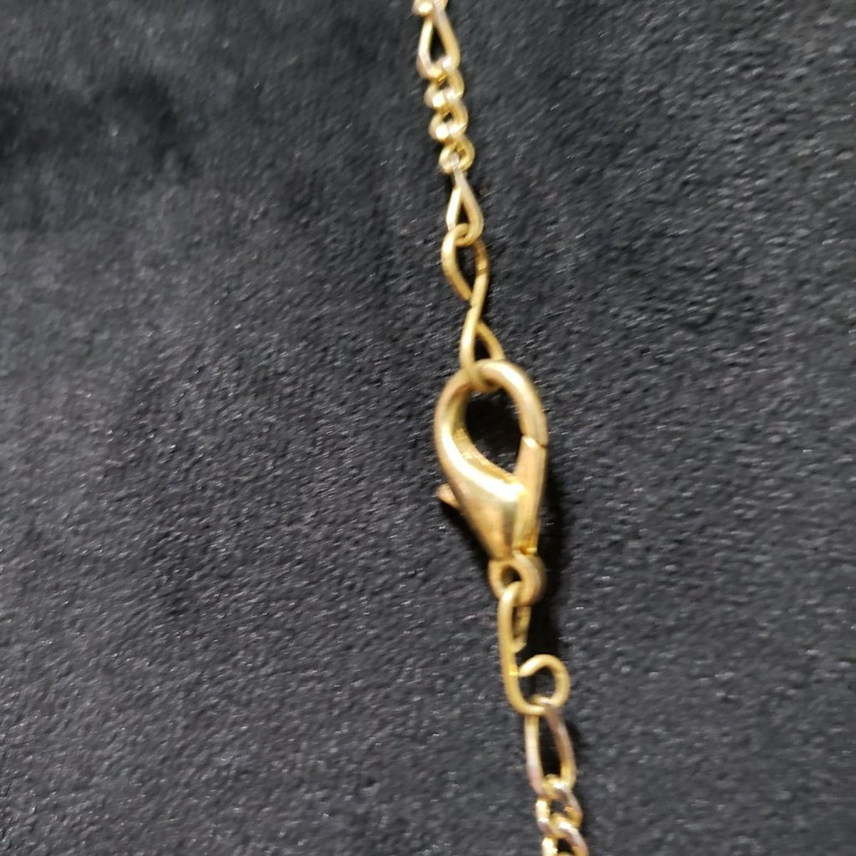 Womens Black Faceted Bead Gold Tone Chain Collar Necklace with Lobster Clasp