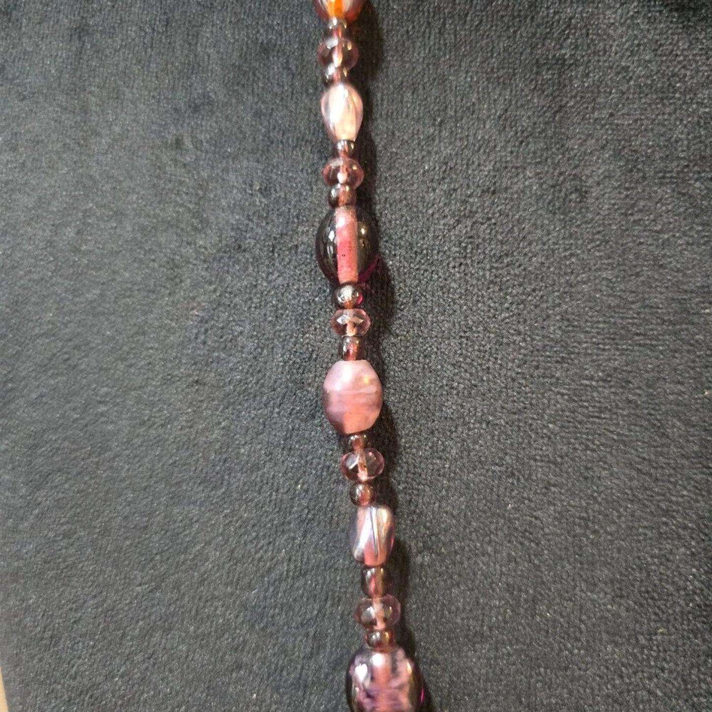 Women Fashion Pink Tourmaline & Ceramic Beaded Long Necklace with Lobster Clasp