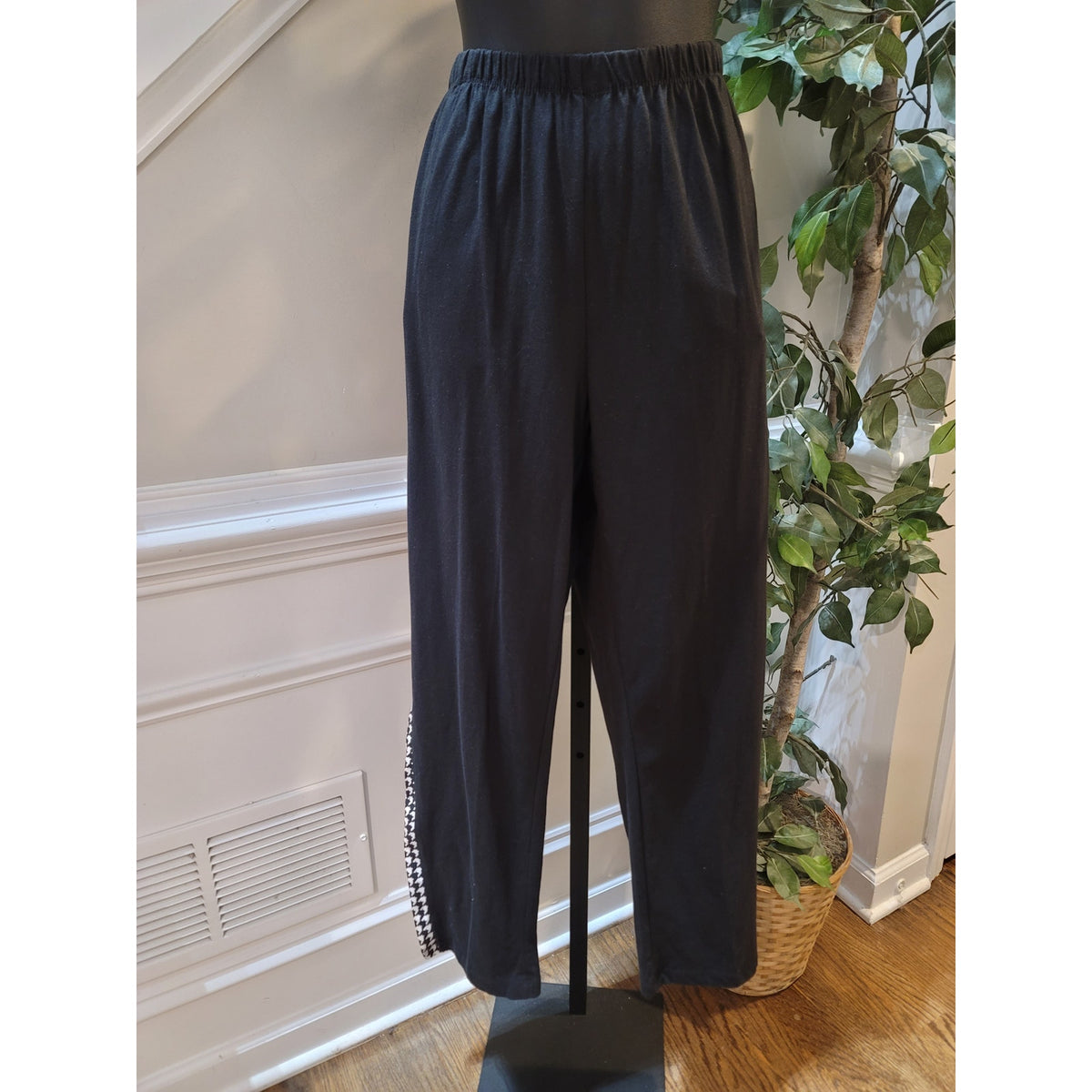 Anthony Richards tracksuit Set Womens Medium Black/White Houndstooth Full Zipper