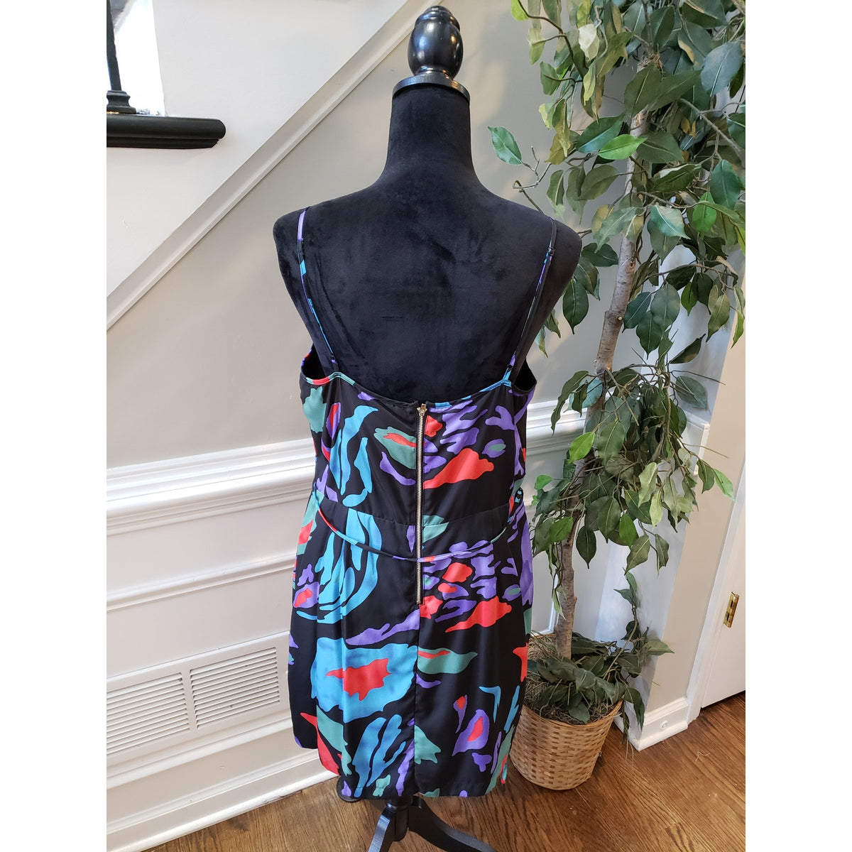 Cato Dress Women's 10 Black Multicolor Abstract Print Sleeveless Party Casual