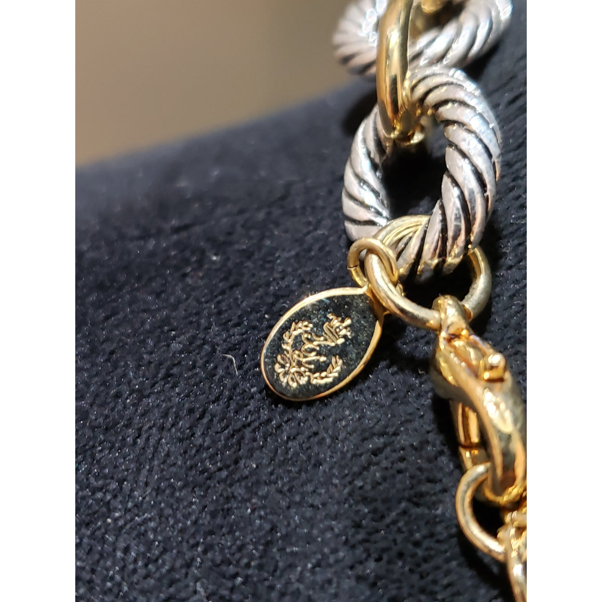 Womens Fashion 2 Tone Twisted Linked Chain Collar Necklace Jewelry with Bracelet