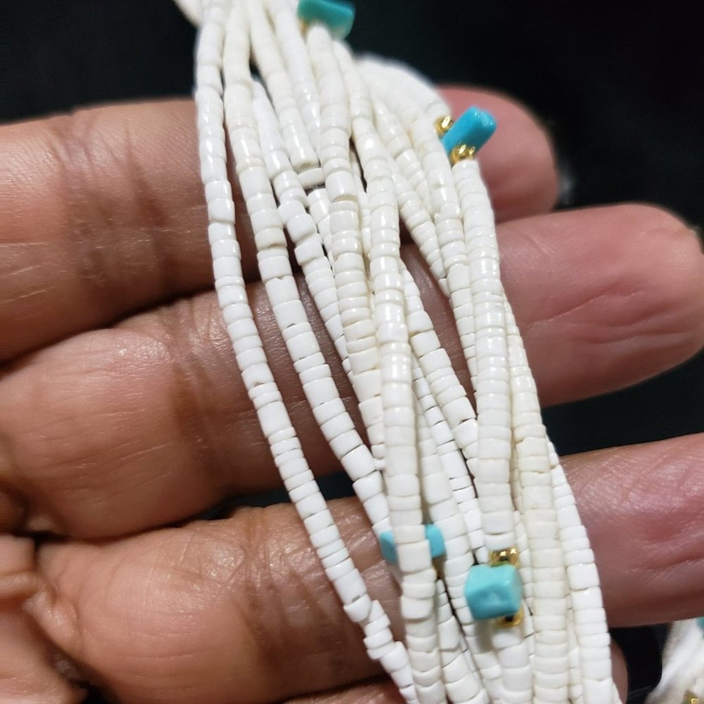 Women's White Multilayer Beaded Round Fashion Jewelry Necklace