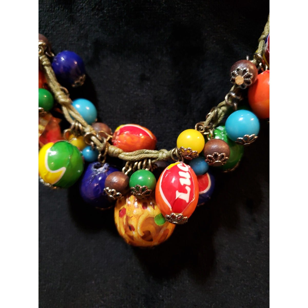 Womens Handcrafted Colorful Ball Beads Cluster Charm Necklace Jewelry w/ Lobster