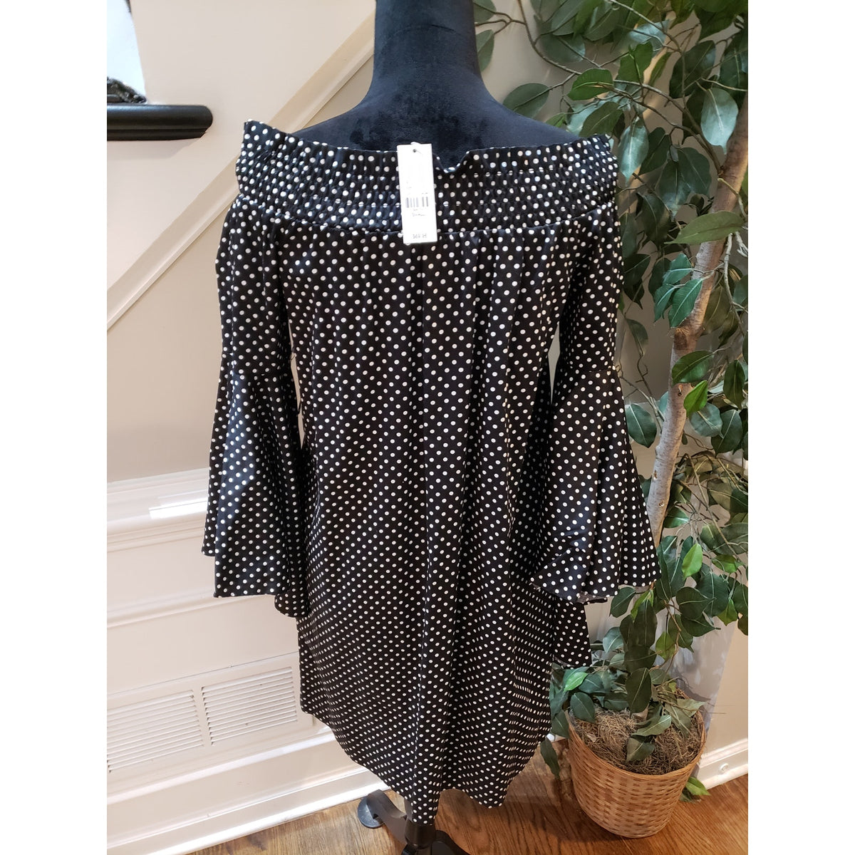 New York & Company Fit & Flare Dress Womens Size S Black Cotton Flared Sleeve