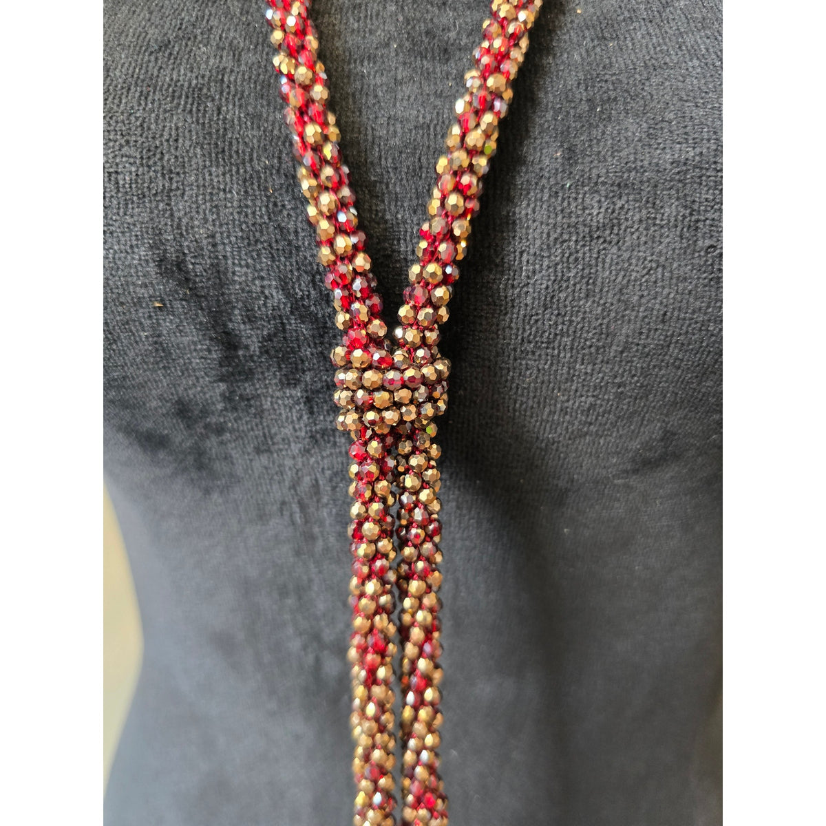 Chico's Women Multi Strand Beaded Tassel Necklace Long Boho Statement Jewelry