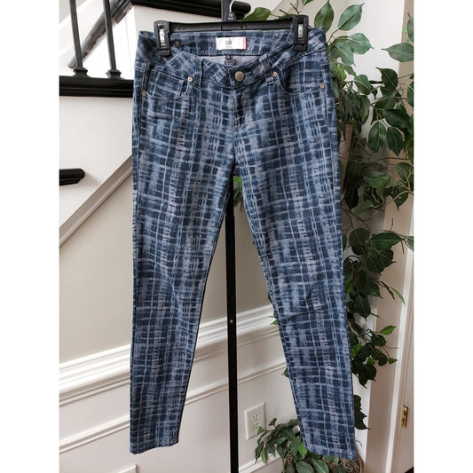 Cabi Jeans Womens Size 4 Blue Denim Cotton Regular Fit Flat Front Straight Leg