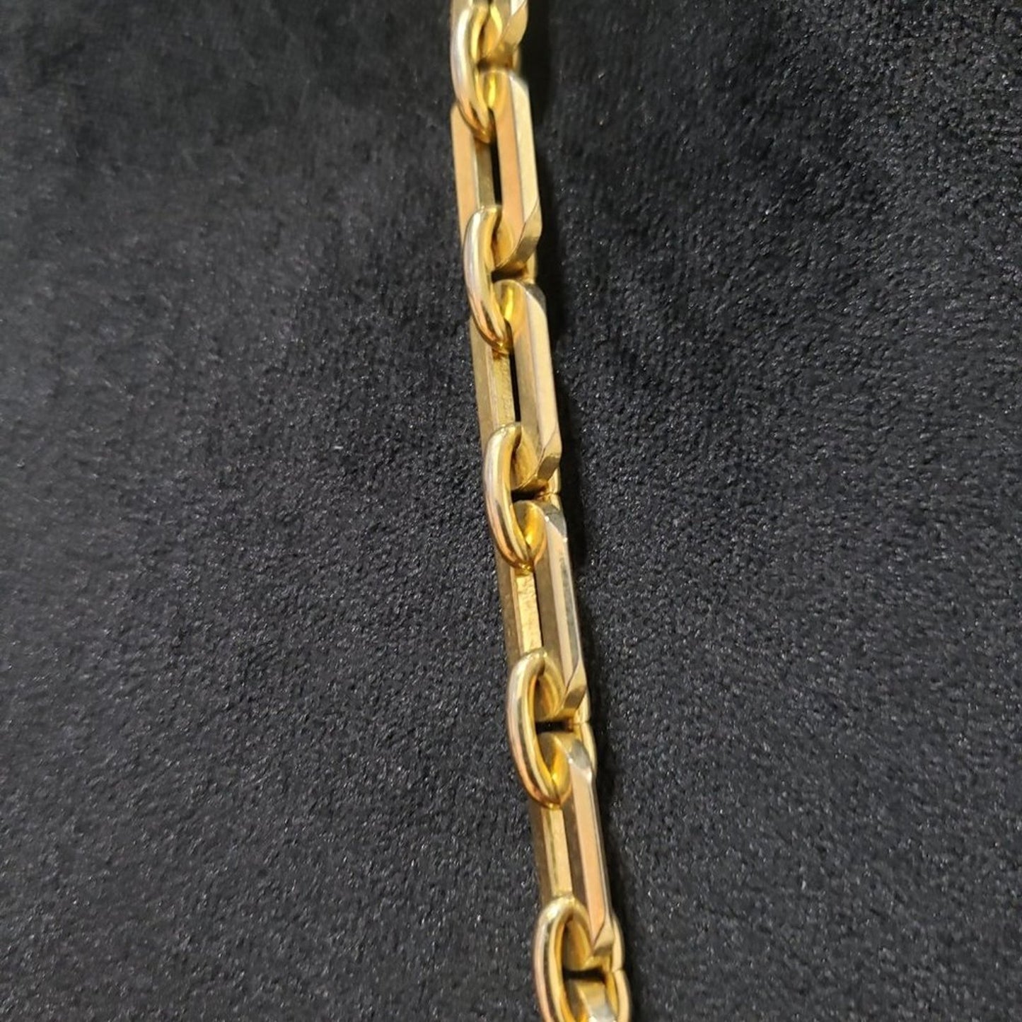 Women Fashion Elegant Gold Tone Rectangle Link Chain Necklace with Lobster Clasp