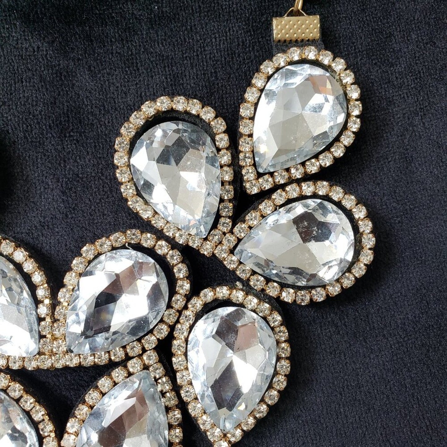 Womens Fashion Clear Teardrop Crystal Necklace Jewelry with Lobster Clasp