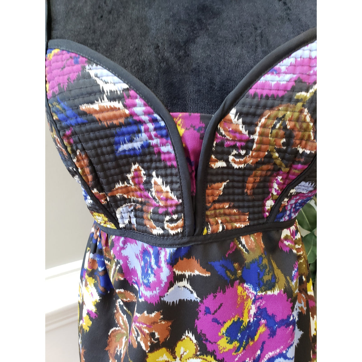 Xhilaration Fit & Flare Dress Women's Size XL Multi Floral Stretch Smocked