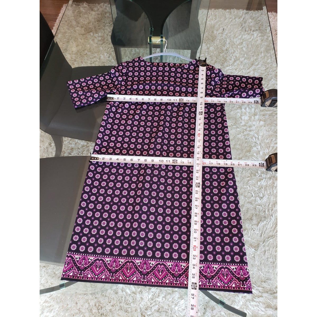 Banana Republic Shift Dress Women Size 10 Purple Medallion Print Career Cocktail