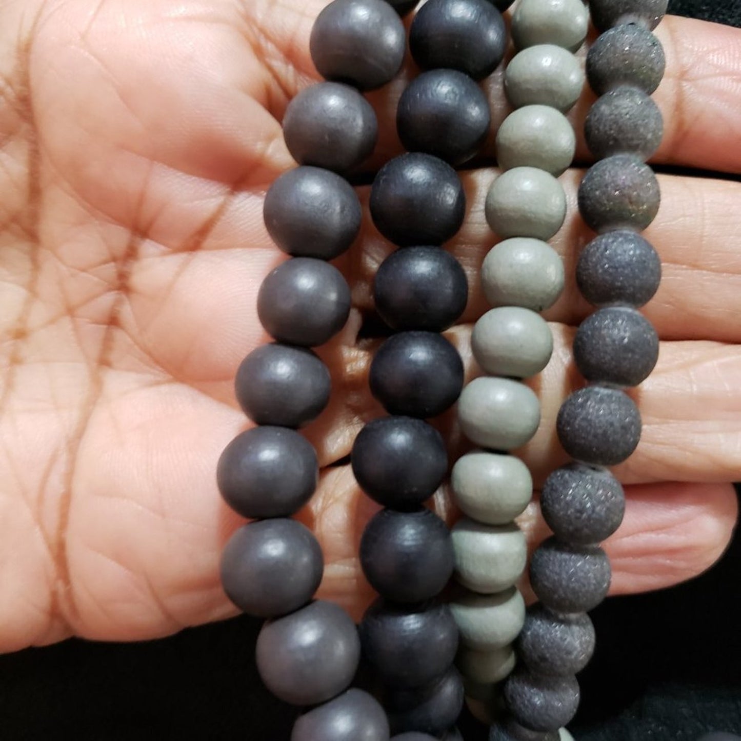 Womens Fashion Bone Beads Hand Made Multi Strand Necklace with Lobster Clasp