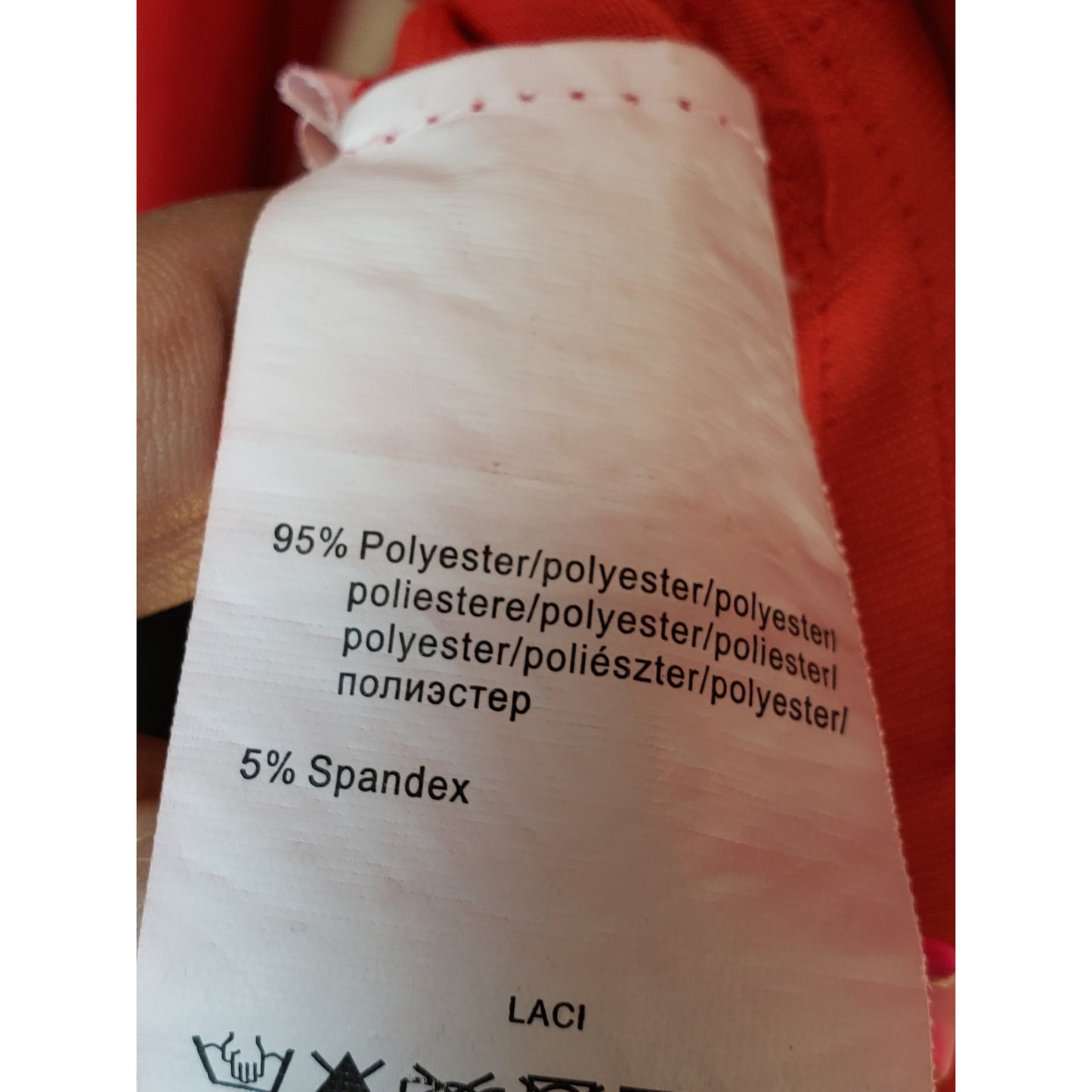 Venus Tank Top Womens S Red Fringe Draping Down Front Halter Neck Sleeveless