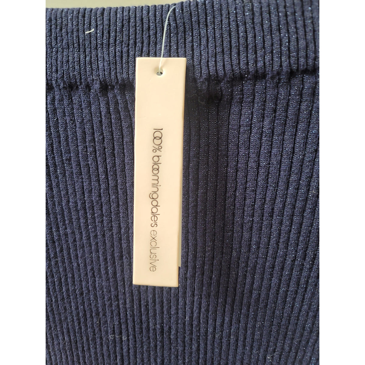 Aqua Pencil Skirt Women's Small Navy Glitter Ribbed Wrap-Front Slit Stretch