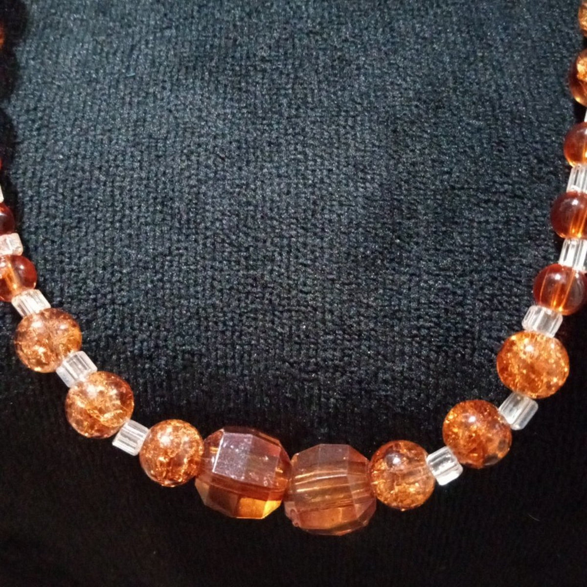 Womens Fashion Elegant Orange Color Rhinestones Chunky Beaded Long Necklace