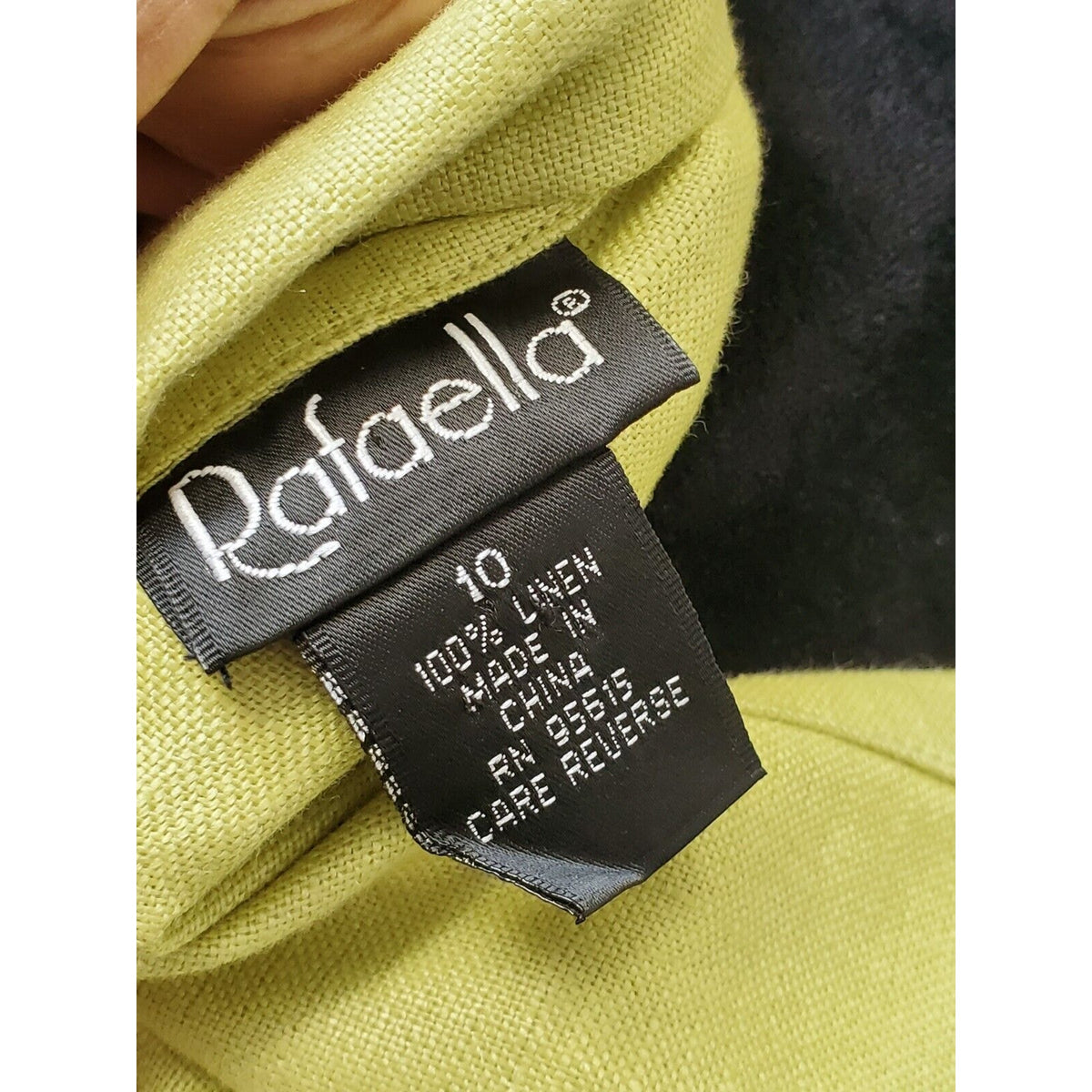 Rafaella Women's Green 100% Linen Collared Long Sleeve Button Front Jacket 10