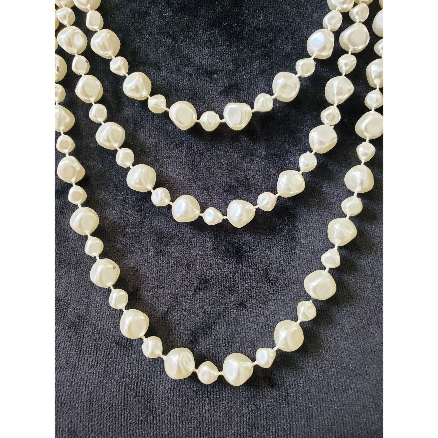 Extra Long White Beaded Pearl Fashion Jewelry Necklace