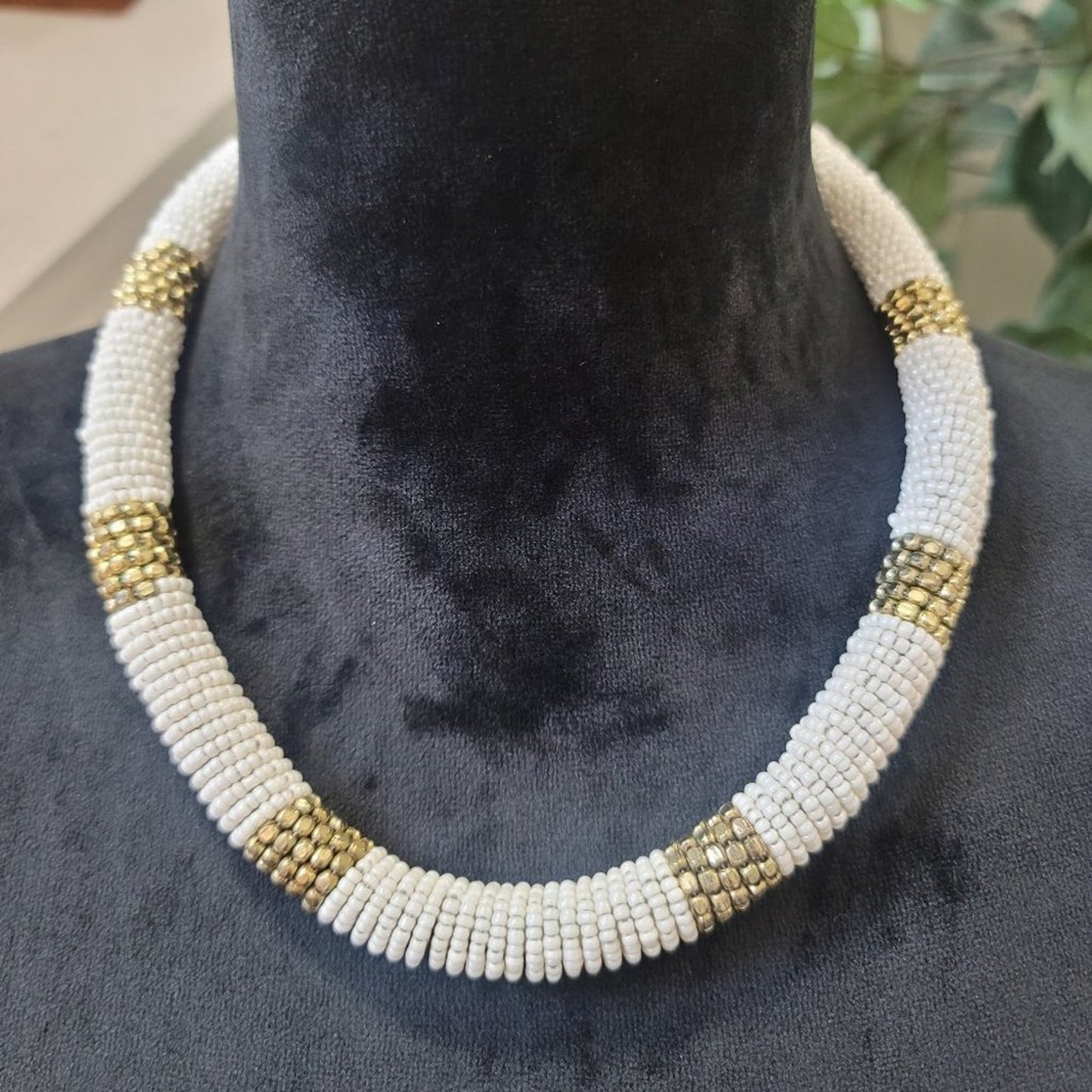 Rang Gali White & Gold Toned German Silver Brass-Plated Necklace
