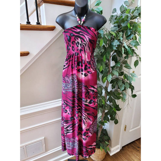 Chesley Women's Purple Polyester Halter Neck Sleeveless Long Maxi Dress Size L