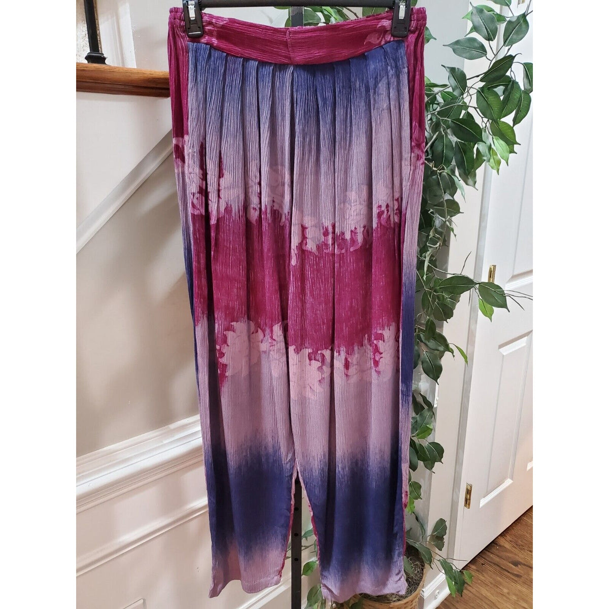 Mina Collection Womens Multicolor Tie Dye 100% Rayon Pull On Harem Pant M