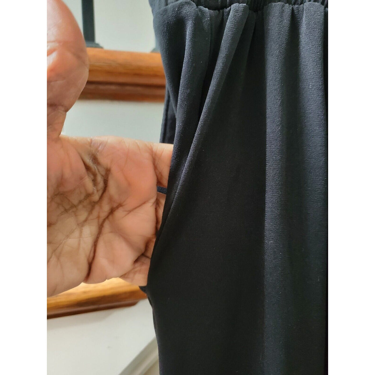 NY & Company Black Polyester Drawstring Casual With Front Back Pockets Pant XL
