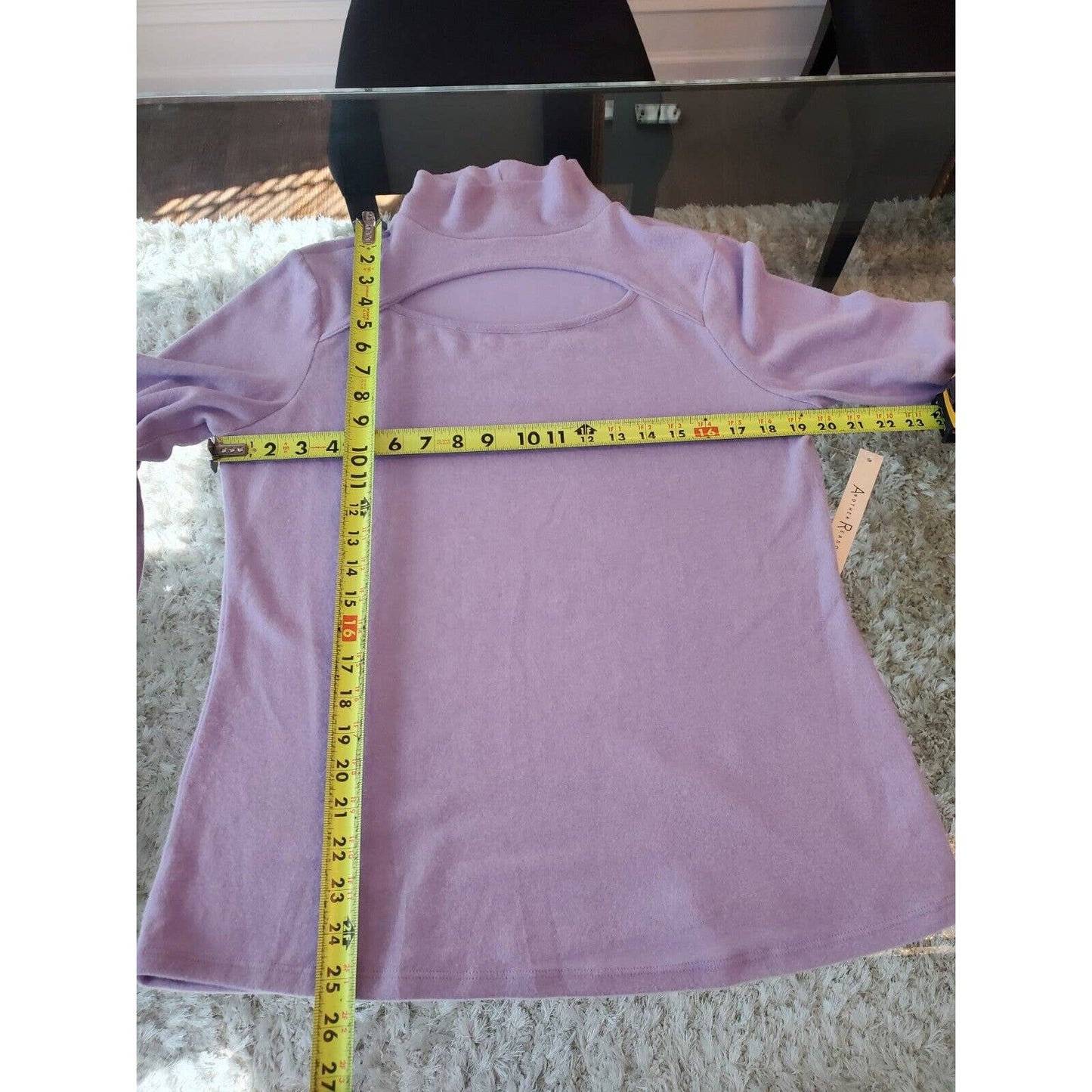 Another Reason Women's Purple Polyester High Neck Long Sleeve Pullover Sweater M