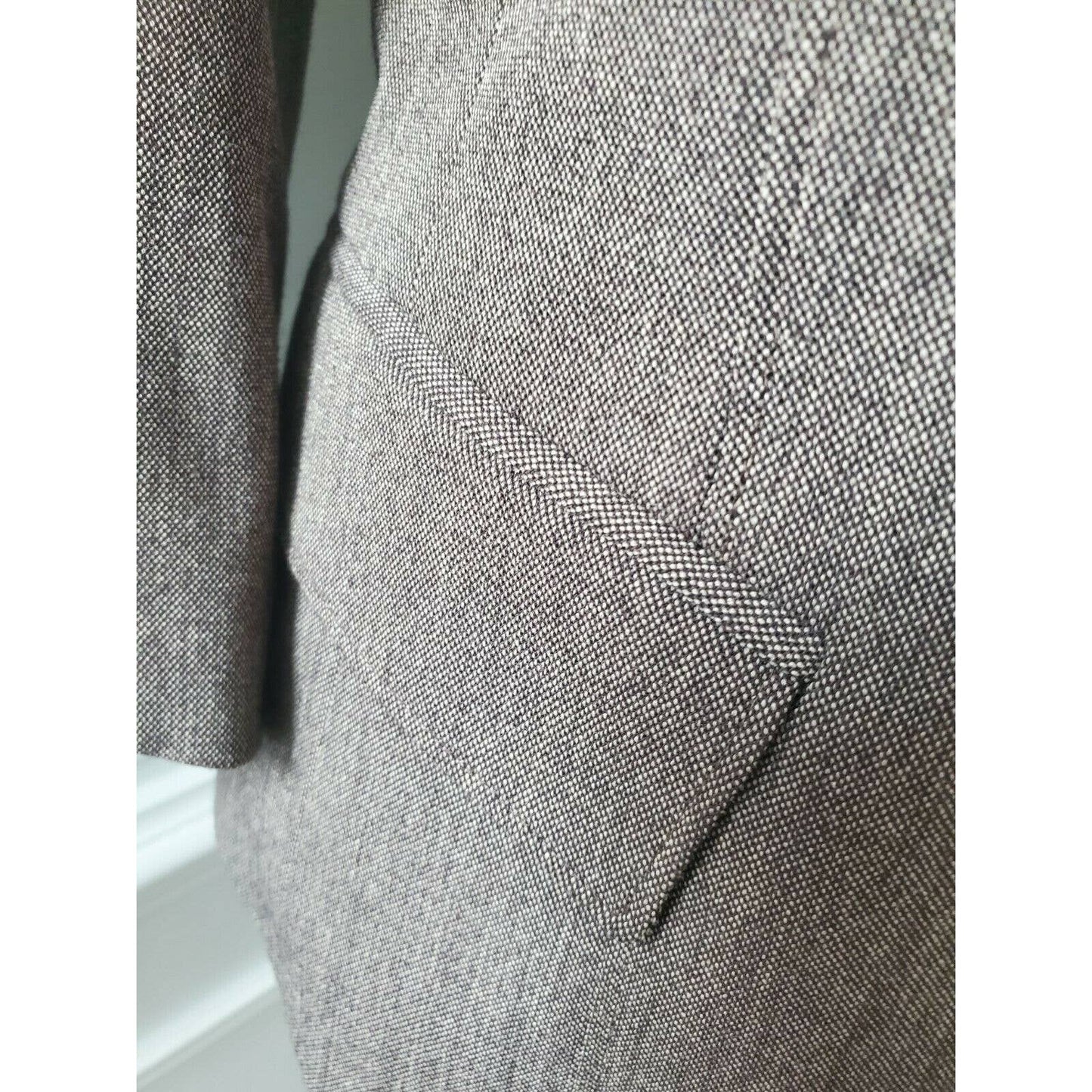 Josephine Womens Gray Polyester & Rayon Collared Button Long Sleeve Blazer