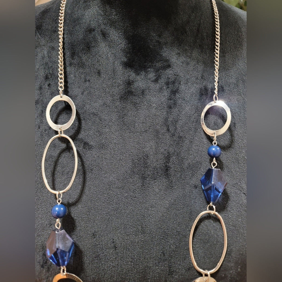 Blue and Silver Long Necklace