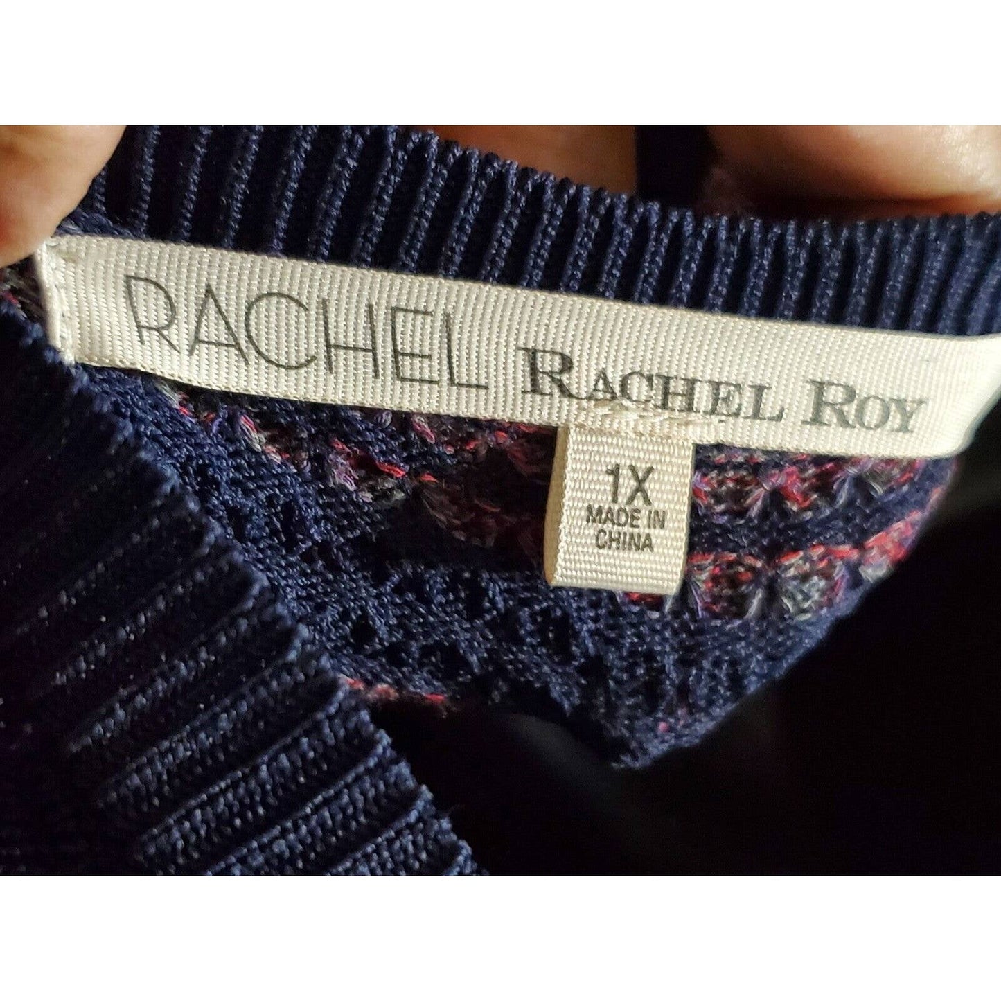 Rachel Roy Cold Shoulder Polyester Round Neck Midi Length Dress 1X