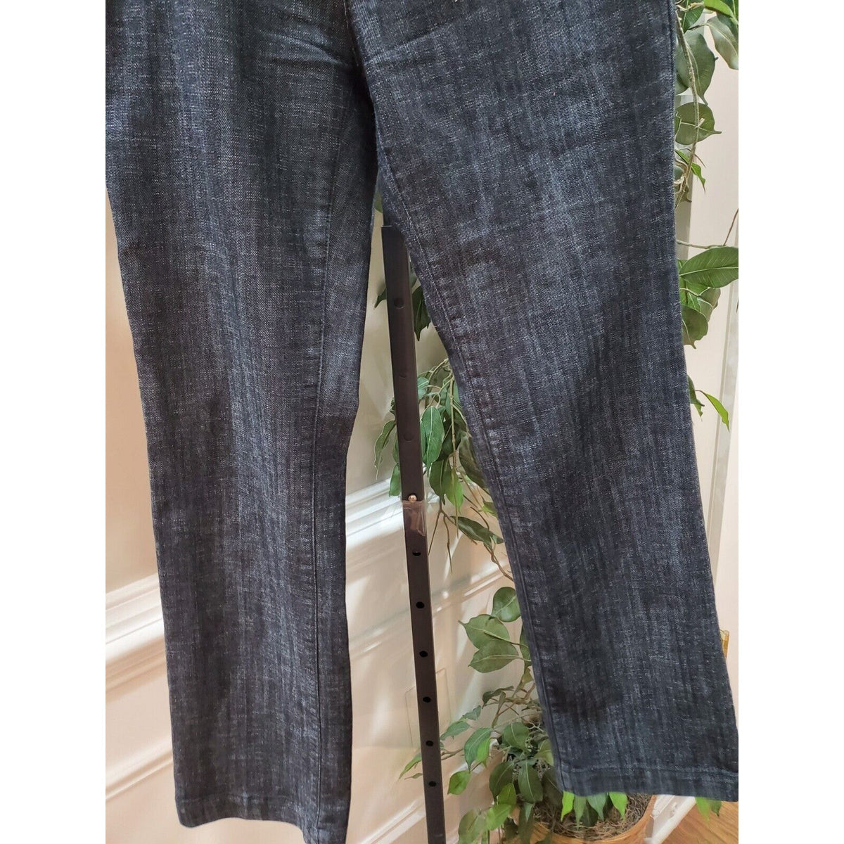 Signature Women's Blue Denim Cotton Pockets Wide Leg Casual Jeans Size 32x31