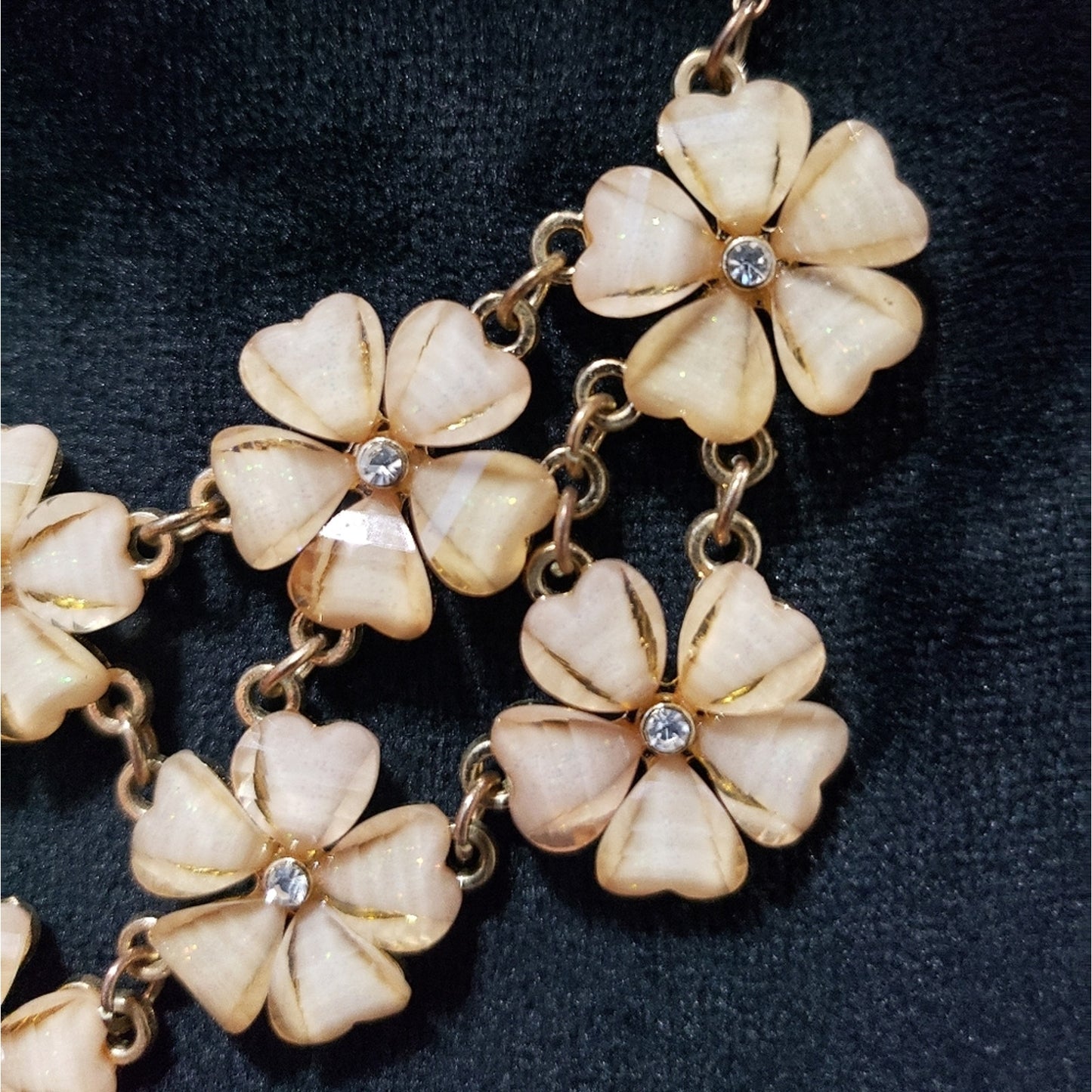 Beige Floral Statement Necklace